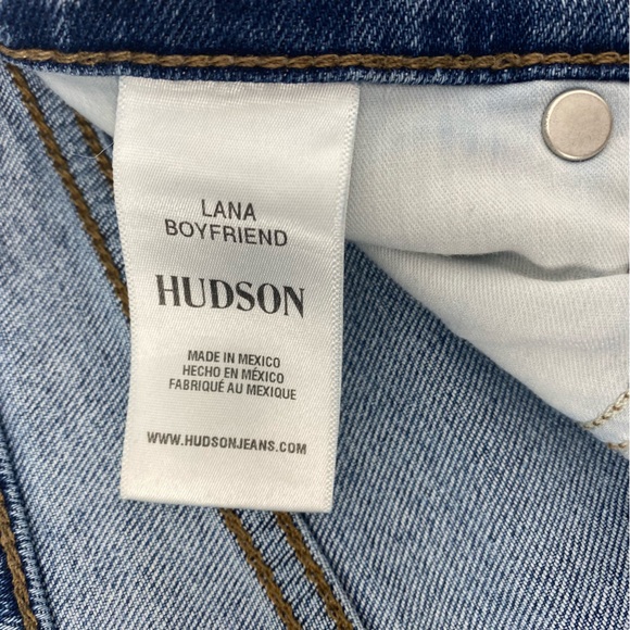 HUDSON Lana Boyfriend High Rise Straight Leg Light Blue Jeans in Everest - Picture 13 of 14